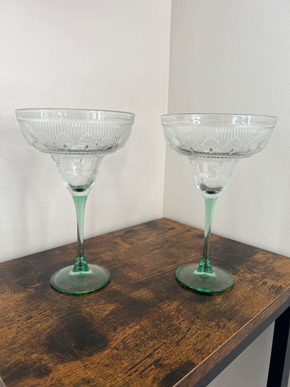 Vintage Cristal D’arques Durand Sombrero Margarita Glasses- Set of 2